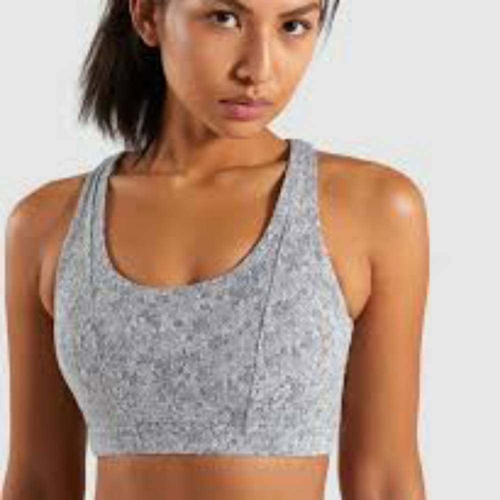 Gymshark fleur texture sports bra Charcoal Marl Xs